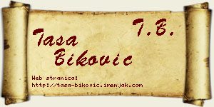 Tasa Biković vizit kartica